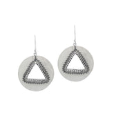 AE-1184-MOP Sterling Silver Round Shape Earring With Mother Of Pearl Jewelry Bali Designs Inc